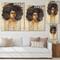 Designart - Portrait of African American Woman X - Modern Print on Natural Pine Wood